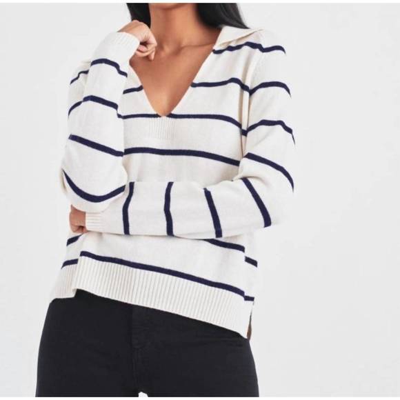 White + Warren
 Colorblocked Cotton-Blend Sweater main image 1